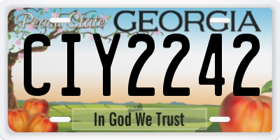 GA license plate CIY2242