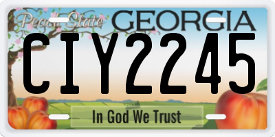 GA license plate CIY2245