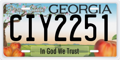 GA license plate CIY2251