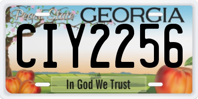 GA license plate CIY2256