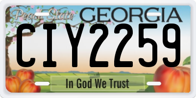 GA license plate CIY2259
