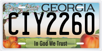 GA license plate CIY2260