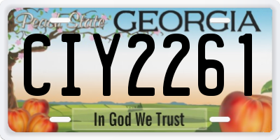 GA license plate CIY2261