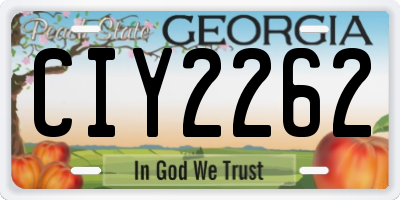 GA license plate CIY2262