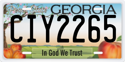GA license plate CIY2265