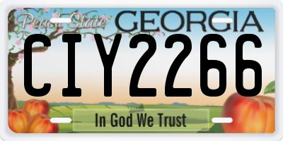 GA license plate CIY2266