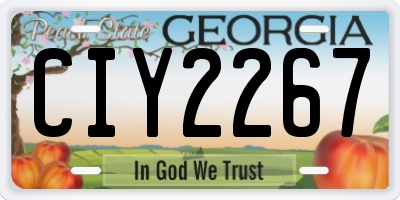 GA license plate CIY2267