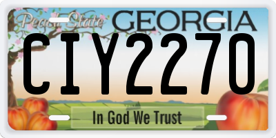 GA license plate CIY2270