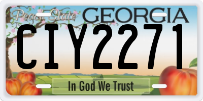 GA license plate CIY2271