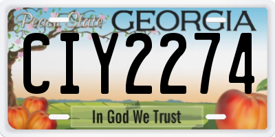 GA license plate CIY2274
