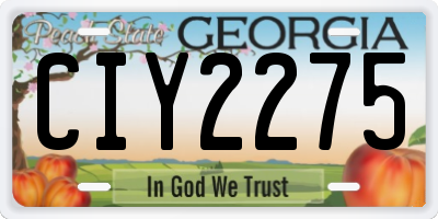 GA license plate CIY2275