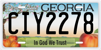 GA license plate CIY2278