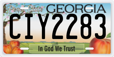 GA license plate CIY2283