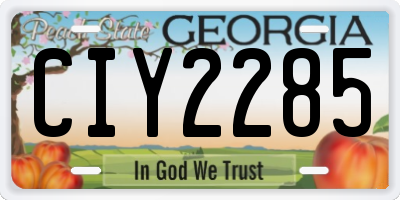 GA license plate CIY2285