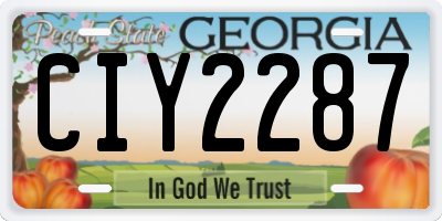 GA license plate CIY2287