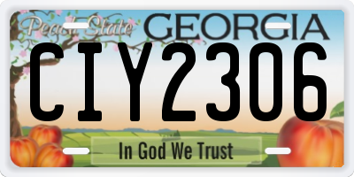 GA license plate CIY2306