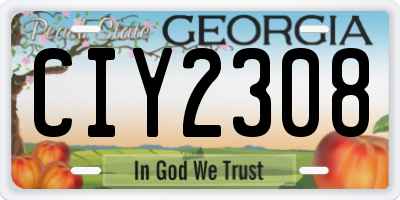 GA license plate CIY2308