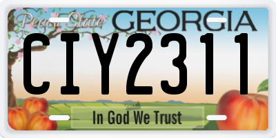GA license plate CIY2311