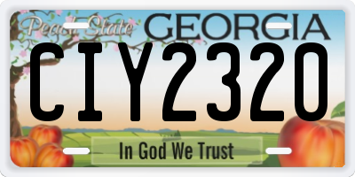 GA license plate CIY2320