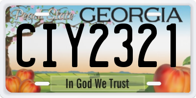 GA license plate CIY2321