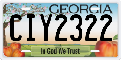 GA license plate CIY2322