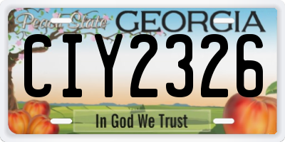 GA license plate CIY2326