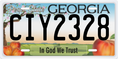 GA license plate CIY2328