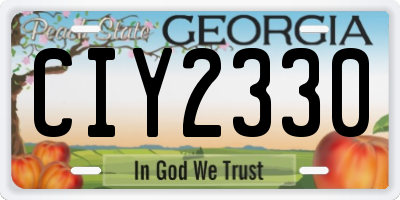 GA license plate CIY2330