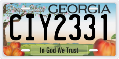 GA license plate CIY2331