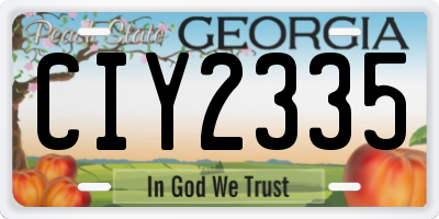 GA license plate CIY2335