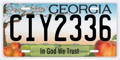 GA license plate CIY2336