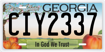 GA license plate CIY2337