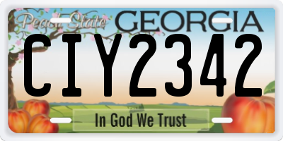 GA license plate CIY2342