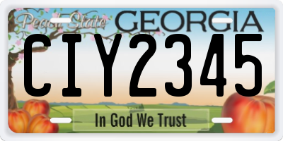 GA license plate CIY2345