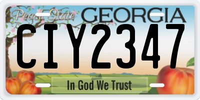 GA license plate CIY2347
