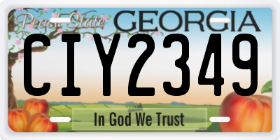 GA license plate CIY2349