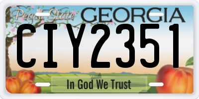 GA license plate CIY2351