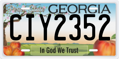 GA license plate CIY2352