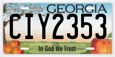 GA license plate CIY2353
