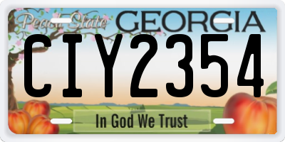 GA license plate CIY2354