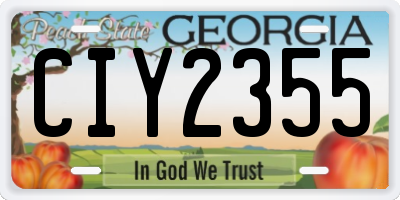 GA license plate CIY2355