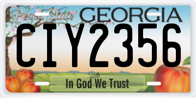 GA license plate CIY2356