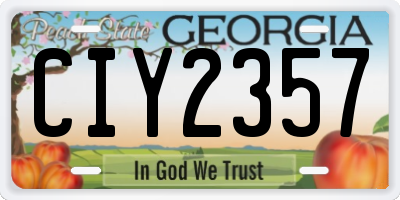 GA license plate CIY2357