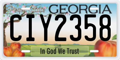 GA license plate CIY2358