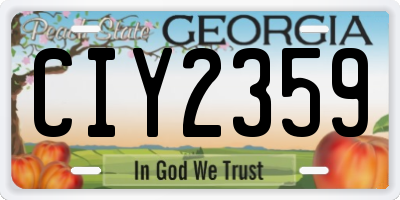 GA license plate CIY2359