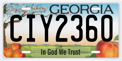 GA license plate CIY2360