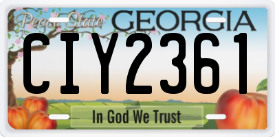 GA license plate CIY2361