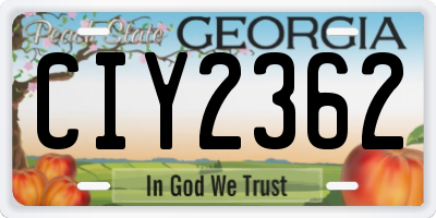 GA license plate CIY2362