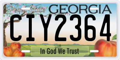 GA license plate CIY2364