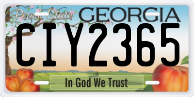 GA license plate CIY2365